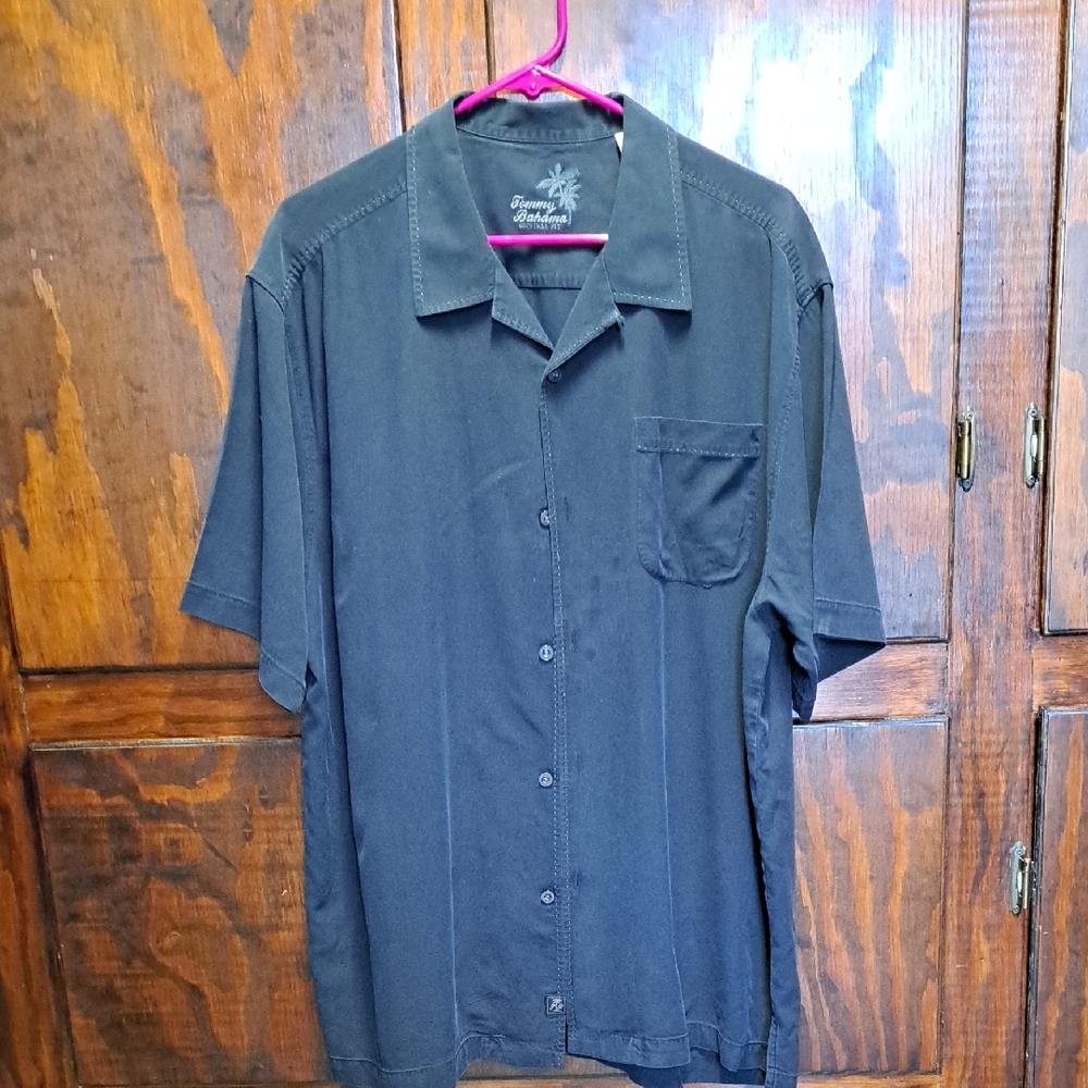 Tommy Bahama Men's Black Silk Shirt Size XL